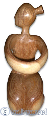 Abstract Wine Bottle Holder, Hand Carved From Hibiscus Wood 