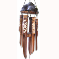 Bamboo Windchime, Painted Bamboo With Coconut