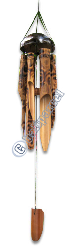 Bamboo Windchime, Burned Bamboo With Coconut