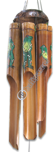 Bamboo Windchime, Painted Bamboo With Coconut