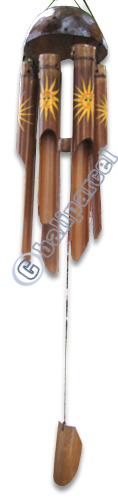 Bamboo Windchime, Painted Bamboo With Coconut