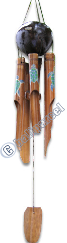 Bamboo Windchime, Painted Bamboo With Coconut