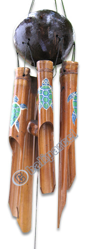 Bamboo Windchime, Painted Bamboo With Coconut