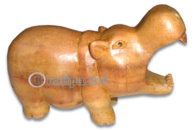Wooden Rhinoceros, Hand Carved From Waru Wood