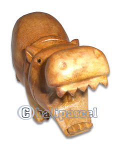 Wooden Rhinoceros, Hand Carved From Waru Wood