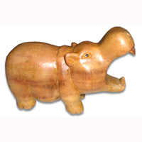 Wooden Rhinoceros, Hand Carved From Waru Wood