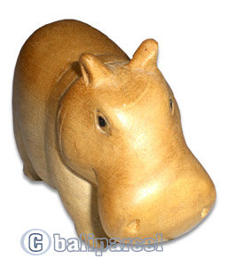 Wooden Rhinoceros, Hand Carved From Waru Wood