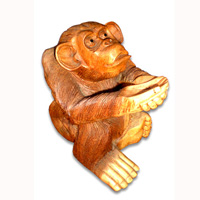 Wooden Monkey, Hand Carved From Suar Wood