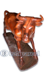 Wooden Cow Carving, Hand Carved From Suar Wood