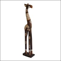Giraffe, Handcarved From Albesia Wood