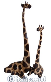Giraffe, Handcarved From Albesia Wood