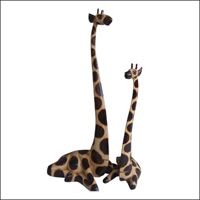 Giraffe, Handcarved From Albesia Wood