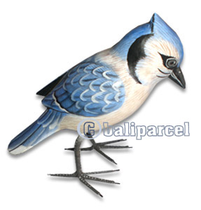 Bird With Painted, Hand Carved From Albesia Wood.