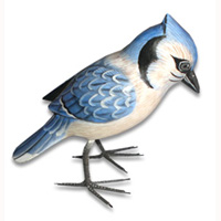 Bird With Painted, Hand Carved From Albesia Wood.