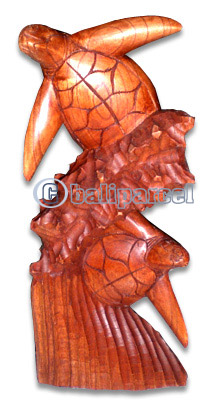 Wooden Turtles Carving, Hand Carved From Hibiscus Wood