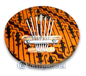 Karimba With Batik, Handcarved From Wood And Coconut