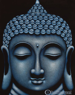 Buddha Painting, Mixed Media On Canvas