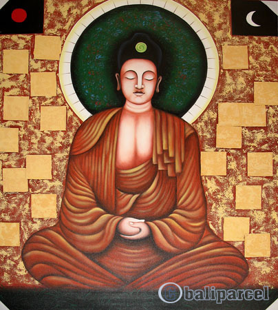 Buddha Painting, Acrylic On Canvas