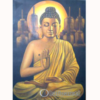 Buddha Painting, Acrylic On Canvas