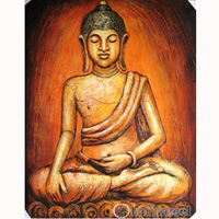 Buddha Painting, Acrylic On Canvas