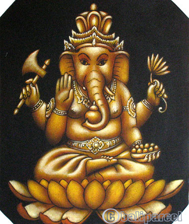 Ganesha Painting, Mixed Media On Canvas
