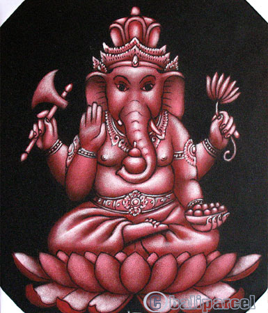 Ganesha Painting, Mixed Media On Canvas