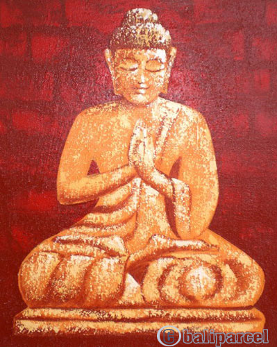 Buddha Painting, Mixed Media On Canvas