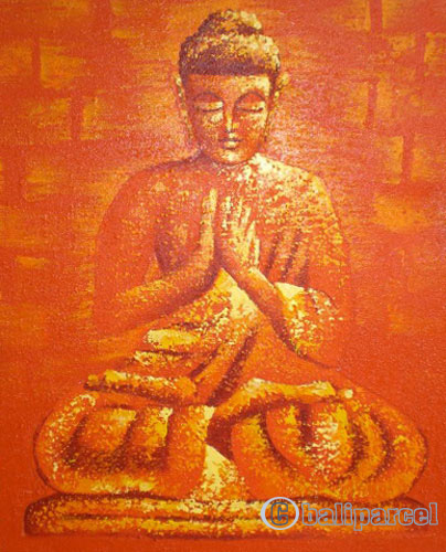 Buddha Painting, Mixed Media On Canvas