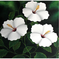 Hibiscus Flower, Acrylic On Canvas
