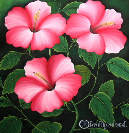 Hibiscus Flower, Acrylic On Canvas