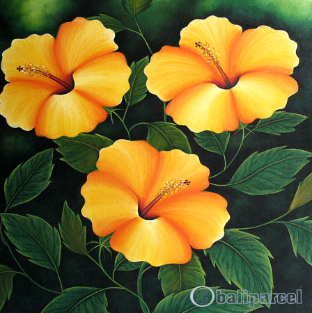 Hibiscus Flower, Acrylic On Canvas