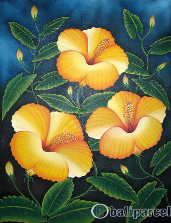 Hibiscus Flower, Acrylic On Canvas