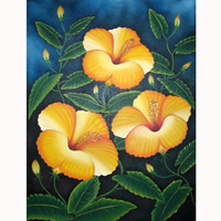 Hibiscus Flower, Acrylic On Canvas