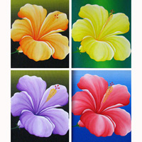 Hibiscus Flower, Acrylic On Canvas