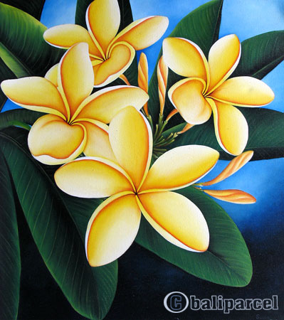 Plumeria Flower, Acrylic On Canvas