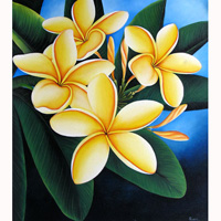 Plumeria Flower, Acrylic On Canvas