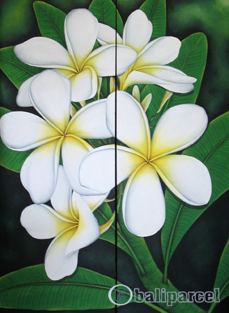 Plumeria Flower, Acrylic On Canvas
