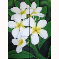 Plumeria Flower, Acrylic On Canvas