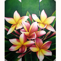 Plumeria Flower, Acrylic On Canvas