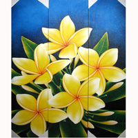Plumeria Flower, Acrylic On Canvas