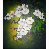 Orchid Flower, Acrylic On Canvas