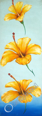 Hibiscus Flower, Acrylic On Canvas