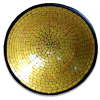 Mosaic Round Bowl Set Of 3, Handmade From Terracotta And Glass