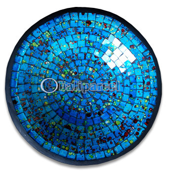 Mosaic Round Bowl Set Of 3, Handmade From Terracotta And Glass