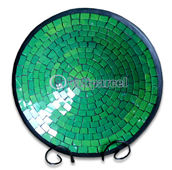 Mosaic Round Bowl Set Of 3, Handmade From Terracotta And Glass
