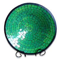 Mosaic Round Bowl Set Of 3, Handmade From Terracotta And Glass