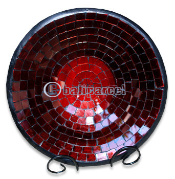 Mosaic Round Bowl Set Of 3, Handmade From Terracotta And Glass