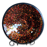 Mosaic Round Bowl Set Of 3, Handmade From Terracotta And Glass