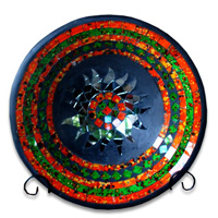 Mosaic Round Bowl Set Of 3, Handmade From Terracotta And Glass