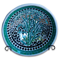 Mosaic Round Bowl Set Of 3, Handmade From Terracotta And Glass